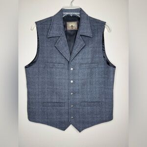 Red Sky Charcoal Wool Blend Vest Button Front Size Large